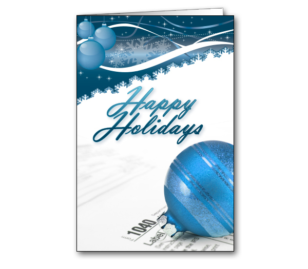 Image for item #70-6502: Blue Ornament Greeting Card - (25/Pack)