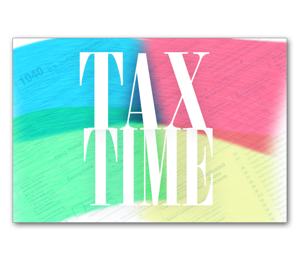 Image for item #70-731: Colorful Tax Time Postcard (25/Pack)