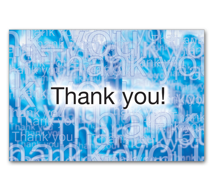 Image for item #70-753: Blue Thank You Postcard (25/pack)