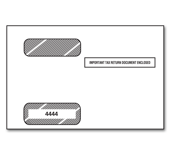 Image for item #82-44441: Double Window Env. for 4-up Horizontal W-2's