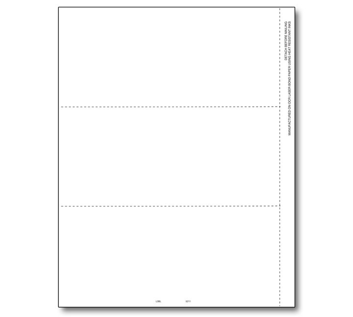 Image for item #82-5211: W2 3-up Blank Horizontal