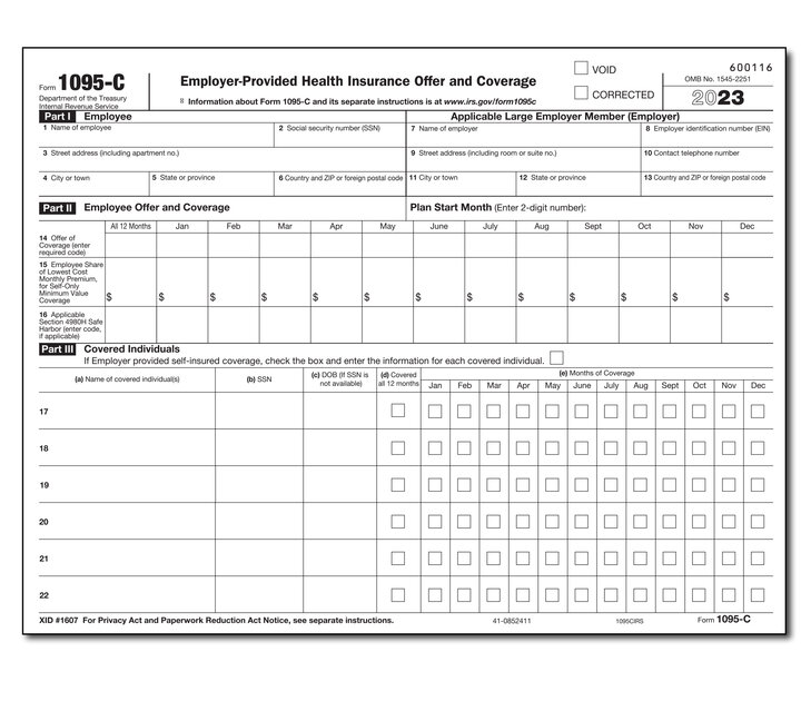 Image for item #89-1095ci: 1095-Ci Employer Provided Health Ins: IRS Landscape