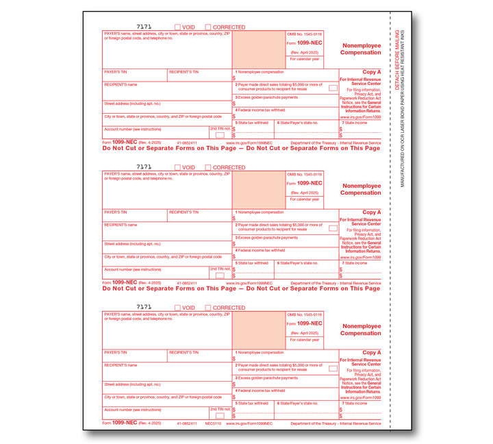 Image for item #89-5010: 1099-NEC Laser Federal Copy A