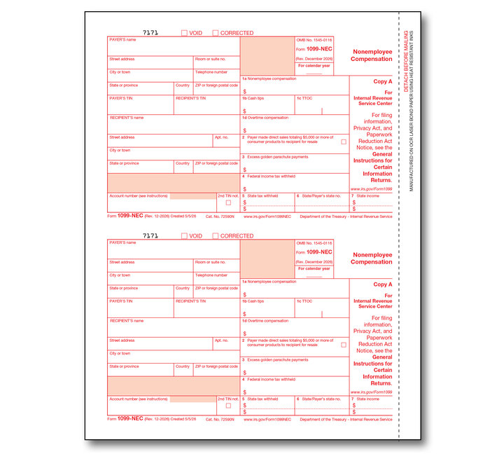 Image for item #89-5010: 1099-NEC Laser Federal Copy A