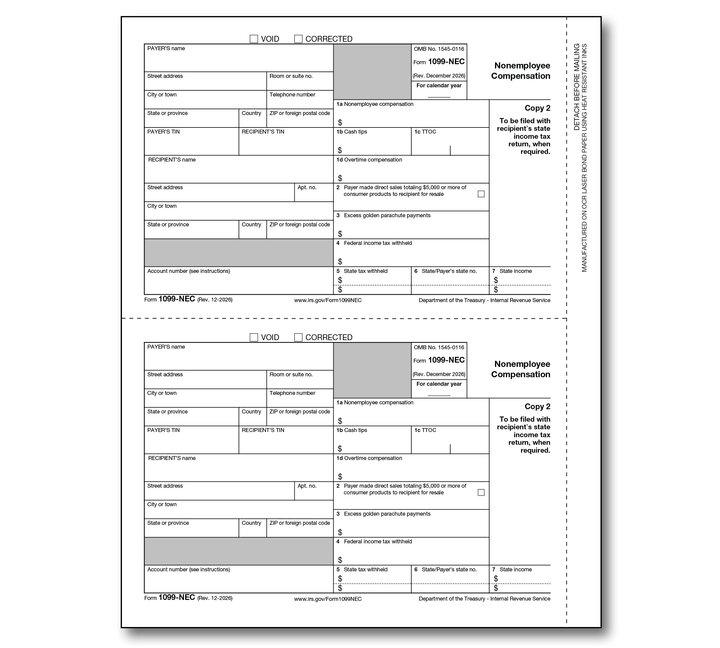 Image for item #89-5012: 1099-NEC Laser Payer Copy 2