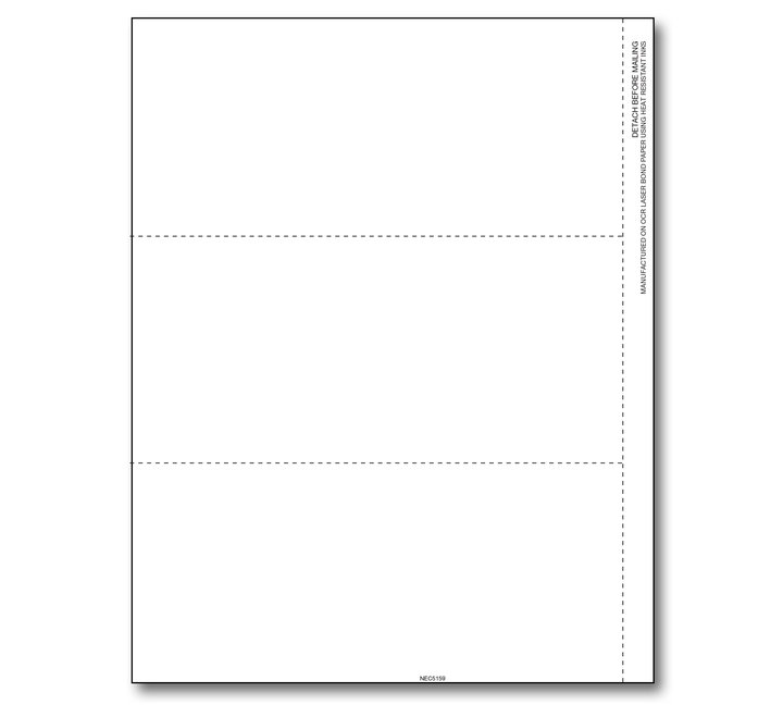 Image for item #89-5059: NEC 1099 3-up Blank With Backer