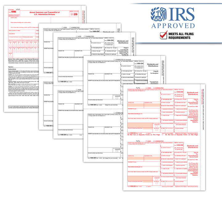 Image for item #89-61254: 1099 DIVIDEND 4-part Pre-Printed Set
