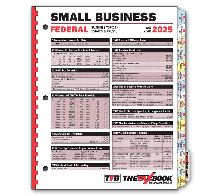 Image for item #90-231: The Tax Book Small Business Edition 2025