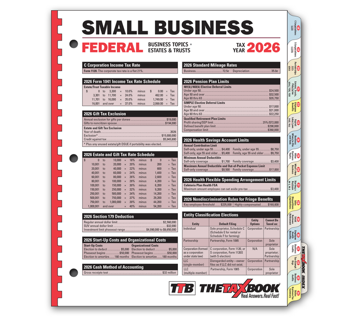 Image for item #90-231: The Tax Book Small Business Edition 2026