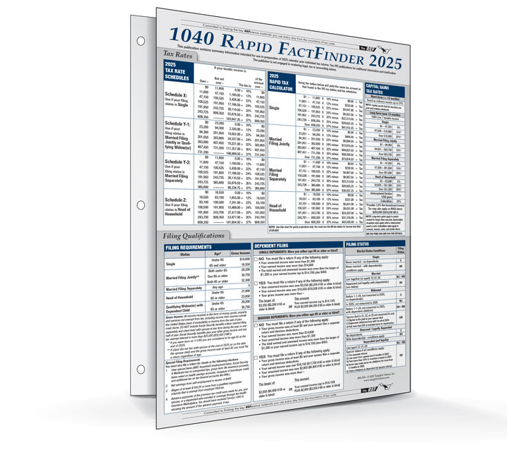 Image for item #90-309: 1040 Rapid FactFinder 2025