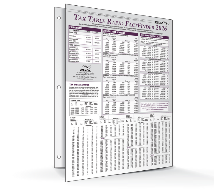 Image for item #90-310: Tax Table FactFinder 2026