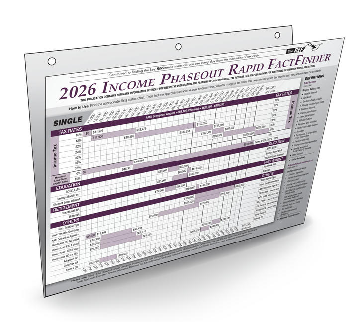 Image for item #90-315: Income Phaseout FactFinder 2026