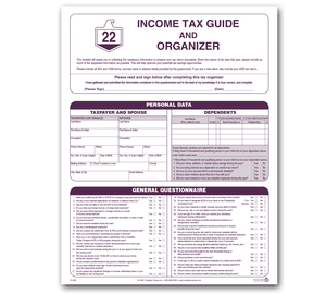 Image for item #01-601: 4 pg Tax Guide & Organizer Imprinted