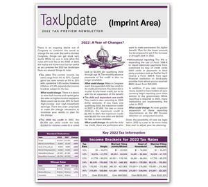 Image for item #03-301: Preview: Tax Update Newsletter 2022 - Imprinted - Item: #03-301