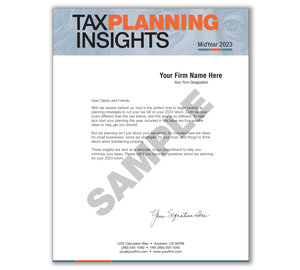 Image for item #03-321: Tax Planning Insights Letter - Mid-Year Issue