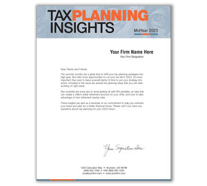 Image for item #03-321: Tax Planning Insights Letter - 2023 Mid-Year Issue