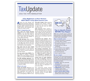 Image for item #03-800: 2022 TAX TIPS Newsletter - Item: #03-800