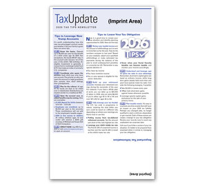 Image for item #03-851: 2026 Imprinted TAX TIPS Newsletter Self-Mailer