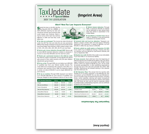 Image for item #03-951: SPECIAL EDITION: Tax Update - One Big Beautiful Bill Newsletter - Self-mailer Imprinted