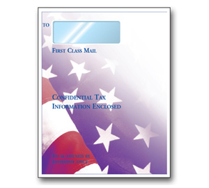 Image for item #07-580: US  Flag OFFICIAL Windowed Envelope