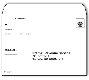 Image for item #08-1AUP: 6 x 9 IRS Charlotte Env.-PYMT  (50/pk) - Item: #08-1AUP