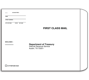 Image for item #09-1AU: 9 x 12 IRS Austin Env - REFUND (25/pack) - Item: #09-1AU