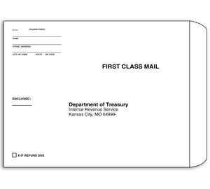 Image for item #09-1KA: 9 x 12 IRS Kansas City Env - REFUND (25/pack)