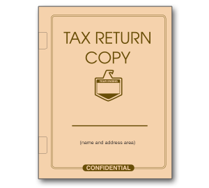 Image for item #10-001: Tax Return Folders Tan/Brown Imprinted