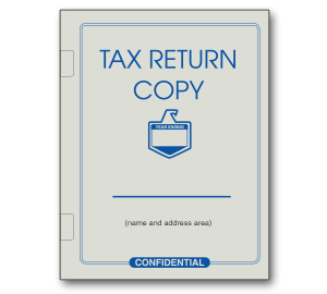 Image for item #10-101: Tax Return Copy Folders Gray/Blue Imprinted
