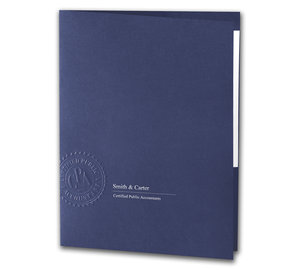 Image for item #10-5112: CPA Seal Embossed 3/8" Spine Top Tab Folder (Navy) - Item: #10-5112