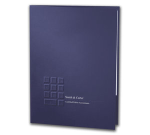 Image for item #10-5122: Calculator Embossed 3/8" Spine Top Tab Folder (Navy)