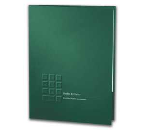 Image for item #10-5422: Calculator Embossed 3/8" Spine Top Tab Folder (Green)