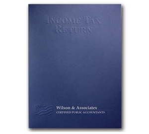 Image for item #10-701: Imp Tax Return Emboss Pkt Folder- Navy Blue - Item: #10-701