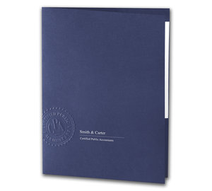 Image for item #10-7112: CPA Seal Embossed Two-Pocket Firm Folder (Navy)