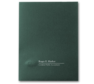 Image for item #10-811: CPA Seal Linen Folder: GREEN Imprinted