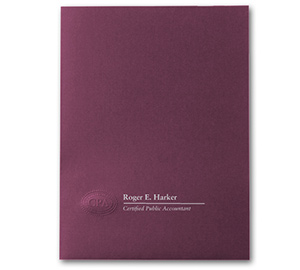 Image for item #10-821: CPA Seal Linen Folder: BURGUNDY Imprinted