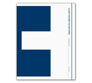 Image for item #11-300: Tax Return Folders - Blue and White with Pocket