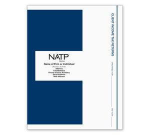 Image for item #11-301: Tax Return Folders - Blue and White with Pocket - Personalized
