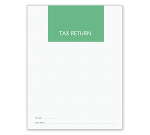 Image for item #11-310: Tax Return Folders - Green Print with 2 Pockets