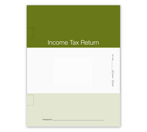 Image for item #11-320: Tax Return Folders - Green Striped with Wide Spine