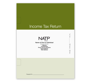 Image for item #11-321: Tax Return Folders - Green Striped with Wide Spine  – Personalized