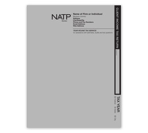 Image for item #11-331: Tax Return Folders - Light Gray with Pocket - Personalized