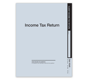 Image for item #11-360: Tax Return Folders - Soft Blue with Pocket & Die Cuts - Item: #11-360
