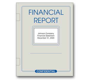 Image for item #12-100: Financial Rpt. Side Staple Cover: With Window Gray/Blue - Item: #12-100