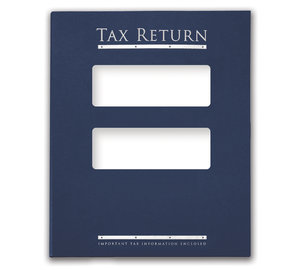 Image for item #12-310b: TotalTax Folder: Tax Return Embossed and Foil Center Cut Hidden Staple Tab - Navy - Item: #12-310b