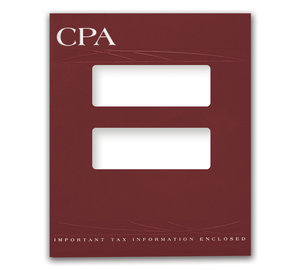 Image for item #12-325a: TotalTax Folder: CPA Embossed and Foil Center Cut Hidden Staple Tab - Deep Burgundy