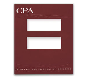 Image for item #12-325a: TotalTax Folder: CPA Embossed and Foil Center Cut Hidden Staple Tab - Deep Burgundy - Item: #12-325a