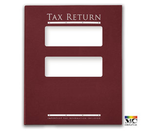Image for item #12-325b: TotalTax Folder: Tax Return Embossed and Foil Center Cut Top Tab - Burgundy - Item: #12-325b