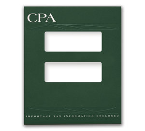 Image for item #12-345a: TotalTax Folder: CPA Embossed and Foil Center Cut Hidden Staple Tab - Green - Item: #12-345a