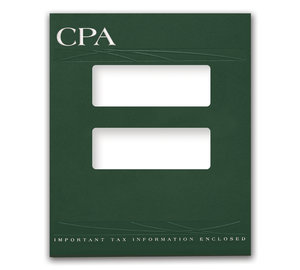 Image for item #12-345a: TotalTax Folder: CPA Embossed and Foil Center Cut Hidden Staple Tab - Green